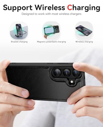 OCASE for Samsung Galaxy S26 Plus Detachable Wallet Case with Card Holder, [2 in 1] PU Leather Flip Folio Case with RFID Blocking Stand Wrist Strap Shockproof Phone Cover 2026, Black | Removable magnetic [wireless charging] [card slot] leather shockproof