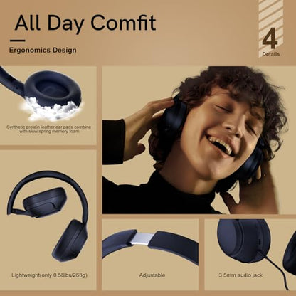 QCY H3 ANC Bluetooth Headphones Over Ear - color: Blue