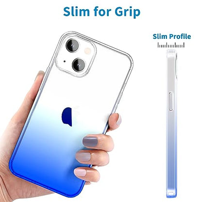JJGoo Compatible with iPhone 14 Case Clear, Soft Shockproof Protective Slim Thin Phone Bumper Cover Transparent Phone Case, Gradient Blue - color: Gradient Blue