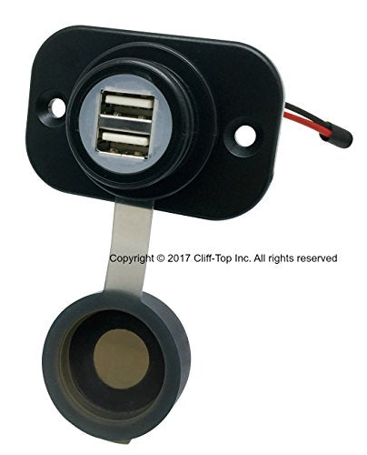 Cliff-Top 12V Boat Marine Carvans Waterproof Power Outlet Flush Panel Mount (4 A Magnetic Switch USB Charger) - color: 4 A Magnetic Switch USB Charger