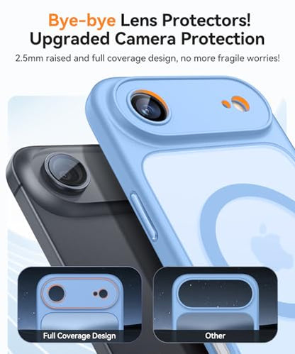 CANSHN Magnetic Compatible with iPhone Air Case(6.5 Inch), Upgraded [Full Camera Protection] [Compatible with Magsafe] [Translucent Matte] Shockproof Phone Cover for iPhone 17 Air Case,Light Blue - color: Light Blue, size: iPhone Air (6.9 Inch,1 Lens)