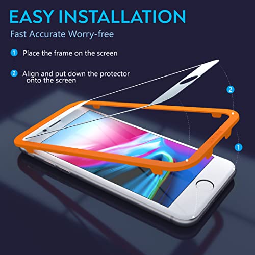 MANTO 2 Pack Screen Protector for iPhone SE 3 (2022), iPhone SE 2020, iPhone 8, iPhone 7, iPhone 6S/6 Full Coverage Tempered Glass Screen Protector Film Edge to Edge Protection 4.7 Inch
