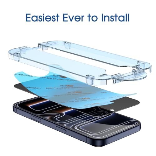 amFilm OneTouch for iPhone 17 Pro Max Privacy Screen Protector 6.9'' 2025 - size: 17P-6.9”