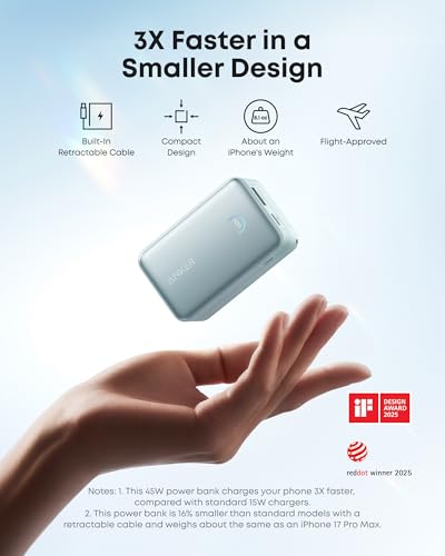 Anker Nano Power Bank, 45W 10,000mAh Portable Charger, iPhone Battery Pack (Green) - color: Green