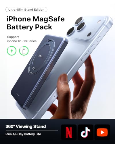 TORRAS Ostand 5000mAh iPhone 18 Pro Max Battery Pack with 360°Stand - color: Blue