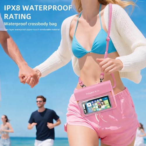 Pulgarin & Co Waterproof Phone Pouch (Pink, Waterproof Waist Bag) - color: Pink