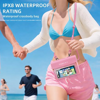 Pulgarin & Co Waterproof Phone Pouch (Pink, Waterproof Waist Bag) - color: Pink