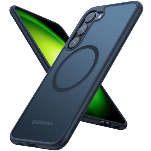 TORRAS Magnetic Guardian Only for Samsung Galaxy S23 Case 6.1", [Military Grade Drop Tested] [Compatible with MagSafe] Semi-Clear Hard Back & Soft Edge Slim PC & TPU S23 Case 6.1 Inch, Black - color: Black, size: S23 6.2"