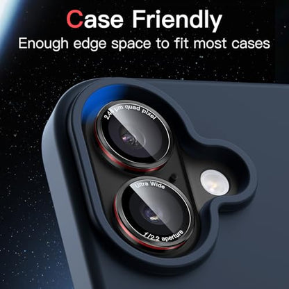 JETech Camera Lens Protector for iPhone 17, Black+Red, 1 Set - size: iPhone 17