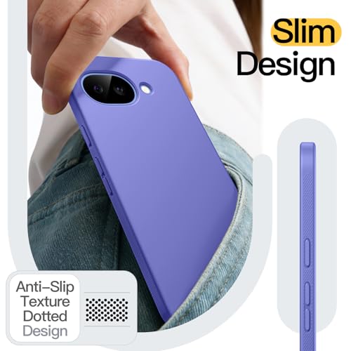 JETech Slim Case for Google Pixel 10a, Anti-Slip, Lavender | Soft TPU Design, Matte Finish, Shockproof Protection - color: Lavender