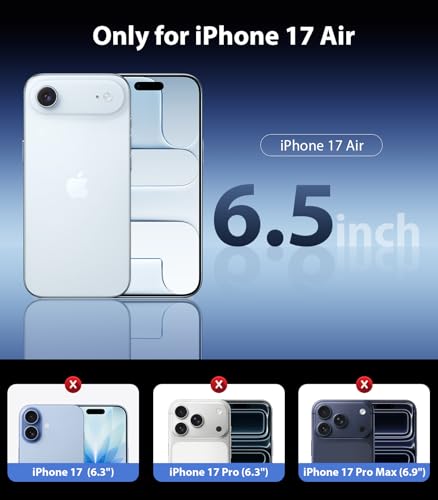 Mkeke for iPhone Air Privacy Screen Protector 3 Pack 25° Anti Spy 9H+ Tempered Glass Military-Grade Drop Protection Easy Installation Shockproof Full Edge Coverage 6.5 inch - size: 6.5 Inch
