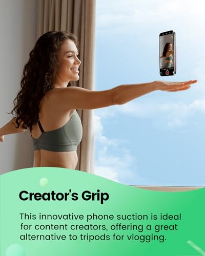amBand Magnetic Suction Phone Mount for MagSafe Case, Silicone Octo Cup Buddy Sticky Grip Holder for iPhone, Removable Hands-Free Selfie/Video for TikTok Influencers, Women Gift, Light Pink - color: Light Pink