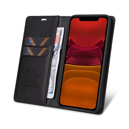 Caseurban Compatible with iPhone 11 Wallet Case PU Leather Flip Folio Case with Card Holder Magnetic Closure Shockproof Protective Phone Cover Black - color: Black, size: iPhone 11