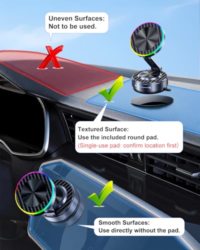 for Magsafe Car Mount Charger, 15W Fast Charging Magnetic Wireless Car Charger [120LBS Ultra Suction Cup & 3800gf Magnet] 780° Dashboard Vacuum Magnetic Phone Holder Car Bracket for iPhone & Android
