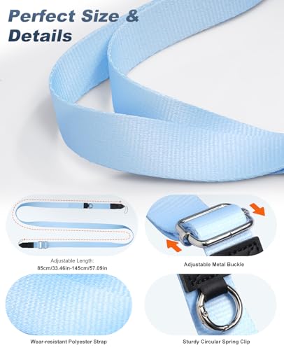 TiMOVO Phone Lanyard Crossbody for iPhone 17 Series Case, Adjustable Anti-Theft Phone Strap with Quick Release Buckle - color: Light Blue