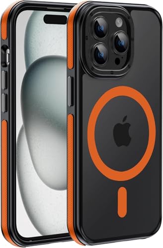 Strong Magnetic case for iPhone 14 pro max [10Ft Military-Grade Protection] Compatible with MagSafe Shockproof Slim Thin Cover 6.7 inch, Bumper Case Orange - color: A5-Orange Bumper, size: iPhone 14 Pro Max(6.7")