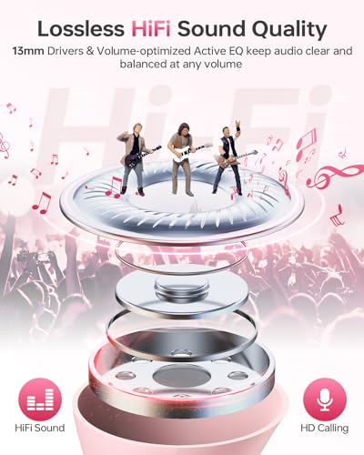 KTGEE Wireless Earbuds Bluetooth 5.3 Ear Buds Headphones, 40Hrs Playback - color: Z-Pink