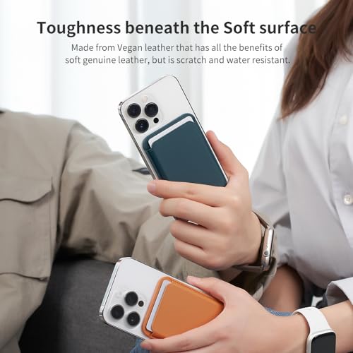 Sinjimoru Magnetic Card Wallet for MagSafe, Vegan Leather, Black - color: Black