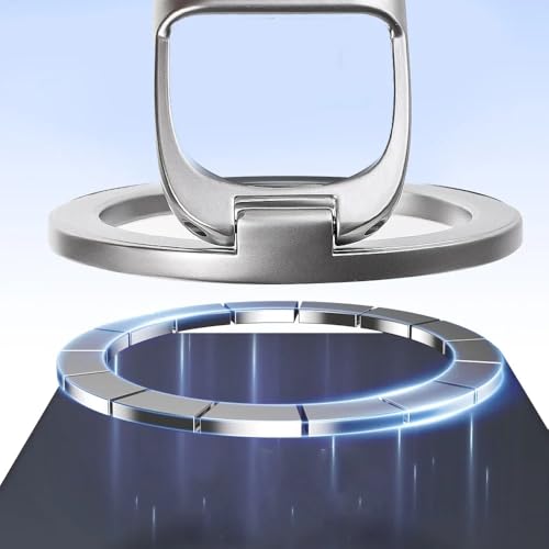 Gym Magnetic Phone Holder - Silver, Dual Magnet, 360° Rotation, Attach to Metal Surfaces, Compatible with iPhone 16/15/14/13/12, Samsung, MagSafe Case & All Smartphones, Portable Phone Mount - color: Metalic Silver