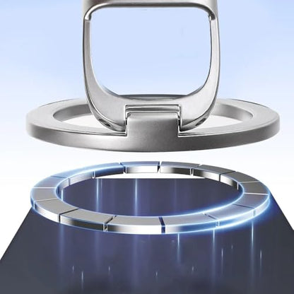 Gym Magnetic Phone Holder - Silver, Dual Magnet, 360° Rotation, Attach to Metal Surfaces, Compatible with iPhone 16/15/14/13/12, Samsung, MagSafe Case & All Smartphones, Portable Phone Mount - color: Metalic Silver