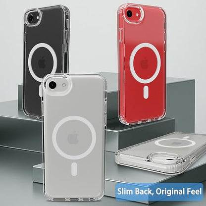 Magnetic iPhone SE2/SE3/8/7 case,Compatible with Magsafe, Military-Grade Protection,Slim Translucent Matte Shockproof with Anti-Scratch Anti-Fingerprint Phone Cover (transparent, iPhone SE2/SE3/8/7) - color: Transparent, size: iPhone SE2/SE3/8/7
