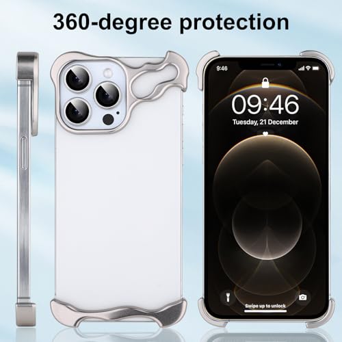 Frameless Phone Case Crafted for iPhone 14 Pro Max Silver - color: Aluminum Silver, size: iPhone 14 Pro Max