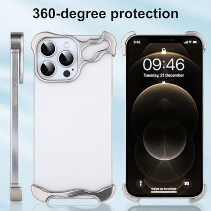 Frameless Phone Case Crafted for iPhone 14 Pro Max Silver - color: Aluminum Silver, size: iPhone 14 Pro Max