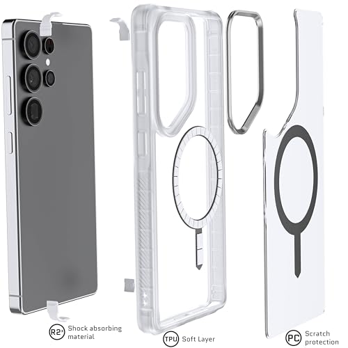 Ghostek Covert S25 Ultra Clear Case MagSafe Compatible with Magnetic Ring, Slim Thin Shockproof Phone Cover Designed for 2025 Samsung Galaxy S25Ultra (6.9") (Clear Matte) - color: Clear Matte, size: Galaxy S25 Ultra