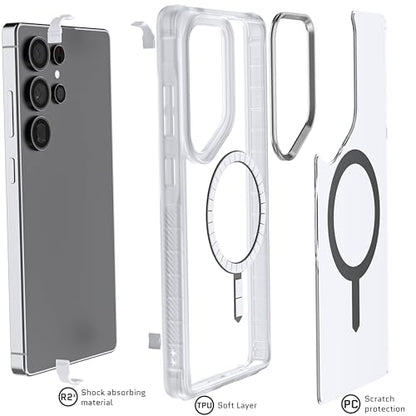 Ghostek Covert S25 Ultra Clear Case MagSafe Compatible with Magnetic Ring, Slim Thin Shockproof Phone Cover Designed for 2025 Samsung Galaxy S25Ultra (6.9") (Clear Matte) - color: Clear Matte, size: Galaxy S25 Ultra