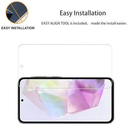 [2+2 Pack Tempered Glass Film For Samsung Galaxy A35 5G Screen Protector 2-Pack with Camera Lens Protector 2-Pack