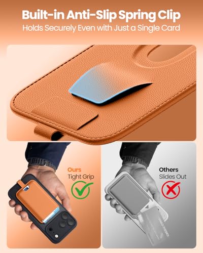 FlyReal for MagSafe Wallet, with Anti-Loss Lanyard, Orange - color: Orange