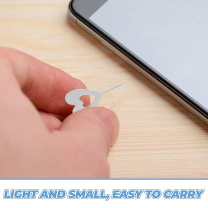 100pcs Heart Shaped Sim Card Ejector Pins Iron Portable Tool