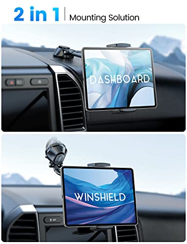 Tablet Holder for car, Gooseneck iPad Mount for Car Dashboard & Windshield