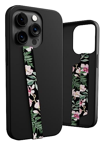 Phone Loops: Non-Elastic Phone Grip, Phone Strap, Phone Holder for Hand - Small, Light and Discreet Phone Loop Cell Phone Holder for Hand - Phone Finger Holder - color: Fabric: Bloom