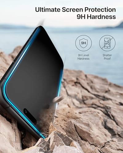 DOME GLASS Whitestone 2PACK EZ GLASS AR/Privacy for iPhone 17 Series [Super Anti-Reflection & Anti-Spy], Full Coverage [Easy Install] Private Tempered Glass Screen Protector [2pack] (iPhone 17 ProMax) - size: iPhone 17 ProMax