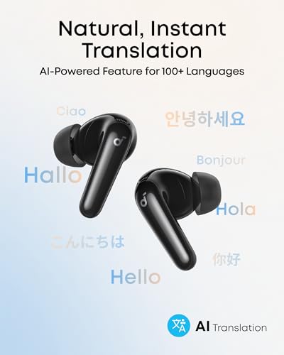 Soundcore P31i by Anker Translation Earbuds with Real-Time Adaptive ANC - color: Black