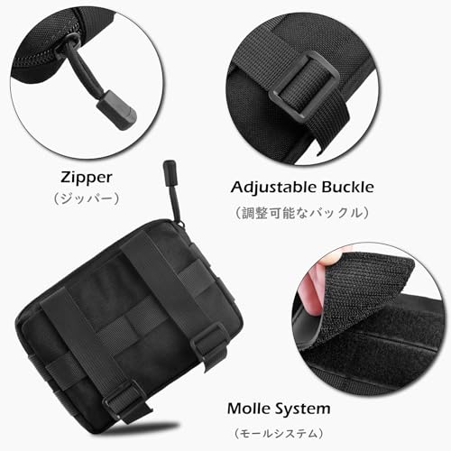 TRIWONDER Tactical Cigarette Pouch Molle Small Military Bag Battery Cigarette Case EDC Utility Card Holder Lighter Slot Mini Cigar Waist Pack - color: 06 Black