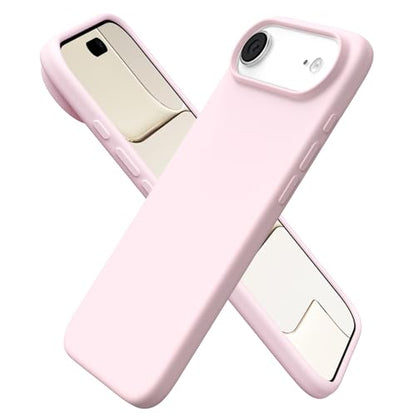 ORNARTO for iPhone Air Case 6.5", Slim Liquid Silicone 3 Layers Soft Gel Rubber Shockproof Protective Cover with Anti-Scratch Microfiber Lining-Chalk Pink - color: Chalk Pink