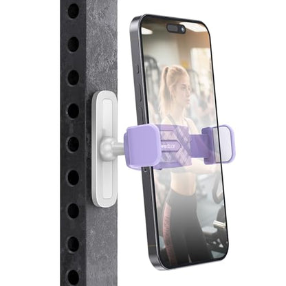 APPS2Car Gym Magnetic Phone Holder, 360 Adjustable, Compatible with 4.7-6.5" Smartphones, Alloy Base and Joint, Gym Accessories for Women, Purple - size: Purple - 1 Pack