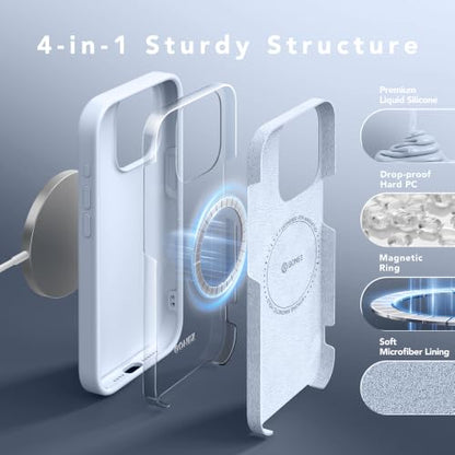 GONEZ Magnetic for iPhone 15 Pro Case, Silicone Cover Baby Blue - color: Baby Blue, size: Iphone 15 Pro