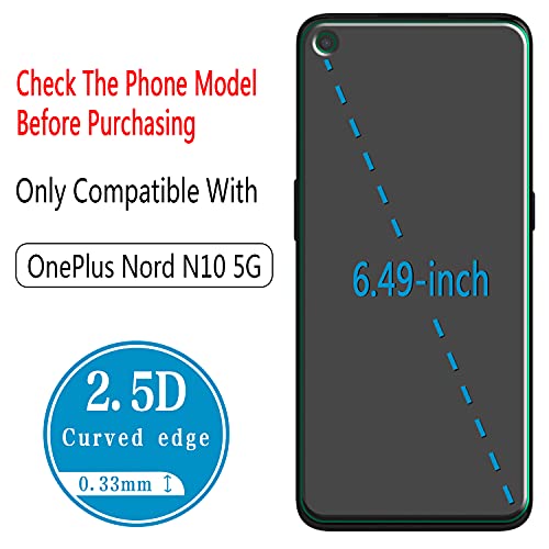 2 Pack Screen Protector for OnePlus Nord N10 5G Tempered Glass Film - size: OnePlus Nord N10