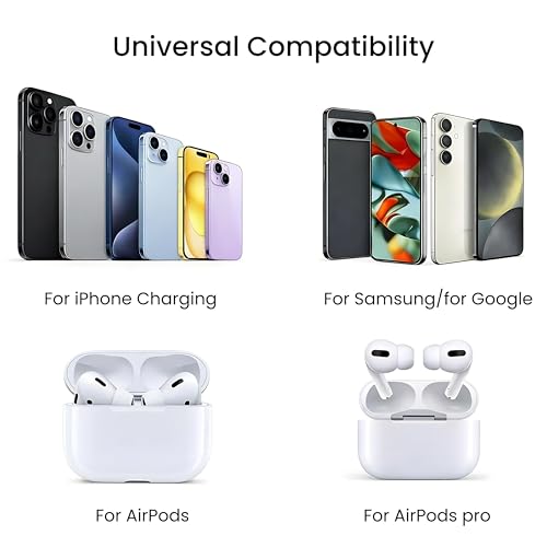 Wireless Charger Pad 15W Fast Charging Station with USB Cable for iPhone