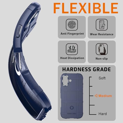Rugged Shield Case for iPhone 17 (6.3") Compatible with MagSafe, 8ft Military Drop Proof, Wear Resistant Tactical Cover, Navy Blue - color: Navy Blue-M, size: iPhone 17