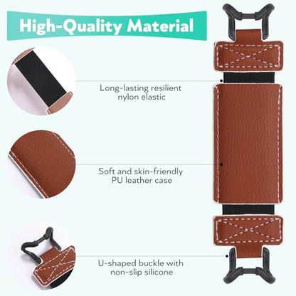 Secure Hand Strap for Kindle and Tablet - High Elasticity Finger Grip Holder Accessories for 6-8 Inches E-Book Tablet - color: Brown