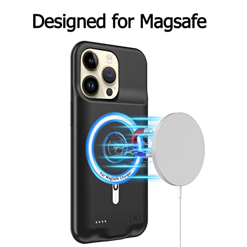 Battery Case for iPhone 14 Pro Max,12000mAh Portable Protective Charging Case with Wireless Charging Compatible for iPhone 14 Pro Max (6.7 inch) Extended Battery Pack Charger Case with Carplay (Black) - size: iPhone 14 Pro Max