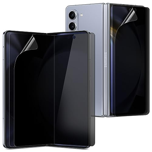 2+2 Pack Privacy Anti-Spy Screen Protector for Samsung Galaxy Z Fold 3, 2 Packs Inside + 2 Pack Front, Flexible EPU TPU Hybrid Film, Bubble free, Scratch Self-Healing, Easy Installation with Alignment jig - size: Galaxy Z Fold 3