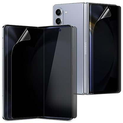 2+2 Pack Privacy Anti-Spy Screen Protector for Samsung Galaxy Z Fold 3, 2 Packs Inside + 2 Pack Front, Flexible EPU TPU Hybrid Film, Bubble free, Scratch Self-Healing, Easy Installation with Alignment jig - size: Galaxy Z Fold 3