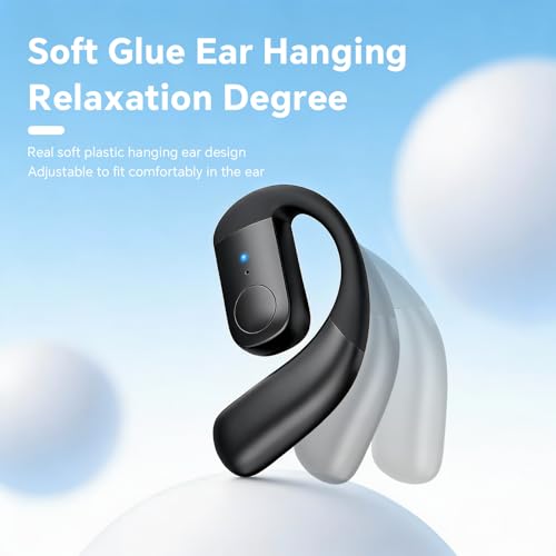 Single Bluetooth One Ear Earbud Open Ear Bud Air Conduction Earbud Earless Out of Ear Headphones Bluetooth Wireless Earpiece with Earhook OWS Open Ear Bud Wireless Ear Hanging Bluetooth Headset - color: White