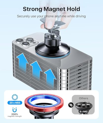 andobil for MagSafe Car Mount [Strong Magnet&Metal Clip] Vent Phone Holder - color: black