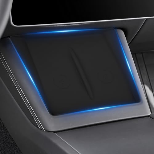 Frani Wireless Charging Pad Cover for 24-27 Tesla Model 3 Highland - color: Black, size: Model 3 Highland 2024-2026
